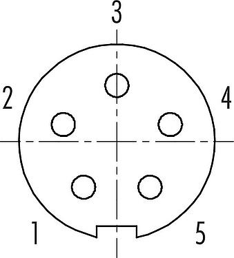 Contact arrangement (Plug-in side) Push Pull Female cable connector, Contacts: 5, 3.5-5.0 mm, shieldable, solder, IP67