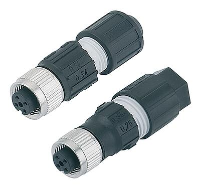 Illustration M12 Female cable connector, Contacts: 4, 4.0-8.0 mm, unshielded, IDC, IP67