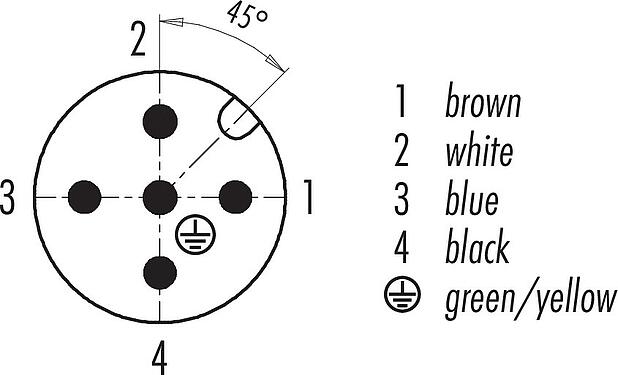 Contact arrangement (Plug-in side) M12 Male angled connector, Contacts: 5, unshielded, moulded on the cable, IP68/IP69K, PUR, black, 5 x 0.34 mm², for welding applications, 2 m