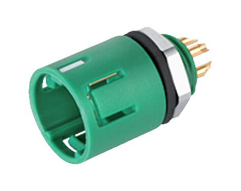 Illustration Snap-In Male panel mount connector, Contacts: 5, unshielded, solder, IP67, UL 2238, M8x0,75, Front mounting