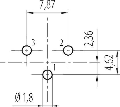 Disposición del conductor 7/8" Toma de brida, Número de contactos: 2+PE, sin blindaje, THT, IP68, UL 2238, VDE, Montaje en pared, moldeado