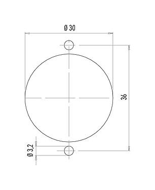 Assembly instructions / Panel cut-out M25 Male panel mount connector, Contacts: 7, shieldable, solder, IP40, Front mounting