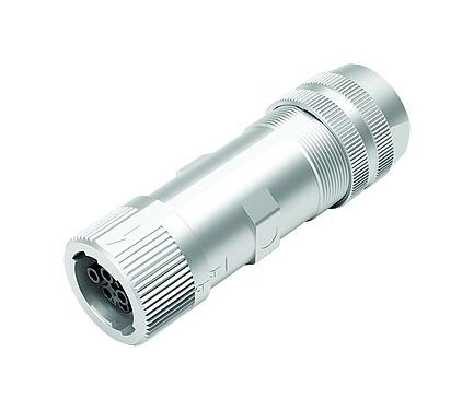 Illustration Bayonet Female cable connector, Contacts: 6 (3+PE+2), 7,0-14,0 mm, unshielded, screw clamp, IP67 plugged and locked, UL 2237
