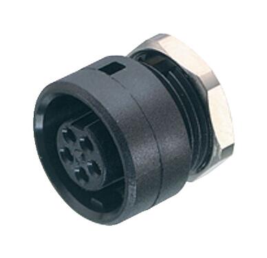 Illustration Bayonet Female panel mount connector, Contacts: 5, unshielded, solder, IP40, M10x0.75, Front mounting