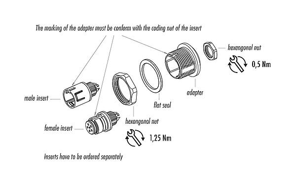 Assembly instructions Snap-In Adapter, unshielded, screwable from the front