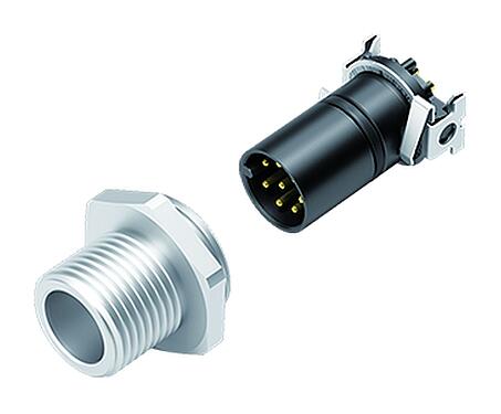 Illustration M12 Embase mâle, Contacts: 5, blindable, SMT, IP67, M12x1,0, Montage frontal