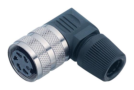 Illustration M16 Female angled connector, Contacts: 5 (05-a), 6.0-8.0 mm, unshielded, solder, IP40