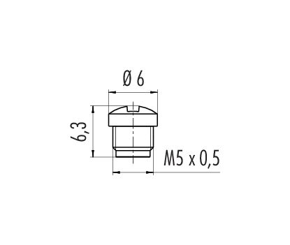 Scale drawing Protecting cap, IP67, for female panel mount connector, neutral packing