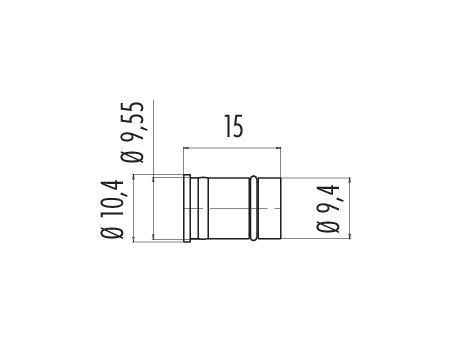 Dibujo a escala M12 Enchufe integrado, Número de contactos: 8, sin blindaje, soldadura, IP67