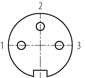 Contact arrangement (Plug-in side) Bayonet Female panel mount connector, Contacts: 3, unshielded, solder, IP40, M18x0,75, Front mounting