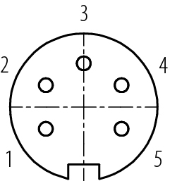 Contact arrangement (Plug-in side) M16 Female panel mount connector, Contacts: 5 (05-a), unshielded, crimping (Crimp contacts must be ordered separately), IP67, UL 2238, M18x0,75, Front mounting