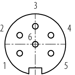 Contact arrangement (Plug-in side) M16 Square female panel mount connector, Contacts: 6 (06-a), unshielded, crimping (Crimp contacts must be ordered separately), IP67, UL 2238, M3 (4x), Front mounting