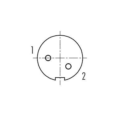 Disposición de los contactos (lado de la conexión) Bayoneta Toma de brida, Número de contactos: 2, sin blindaje, soldadura, IP40, M10x0,75, Montaje frontal