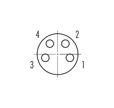 Contact arrangement (Plug-in side) M8 Female panel mount connector, Contacts: 4, solder, IP67/IP69K, M10x0.75, Front mounting, with solder cups
