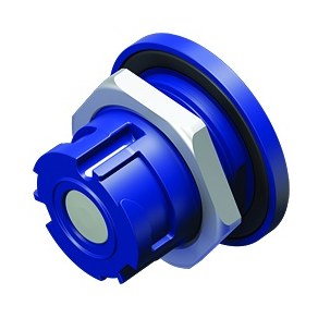 Connectors in Medical Grade Design--Female panel mount connector_770_2_FD_vv_tl_white_blue